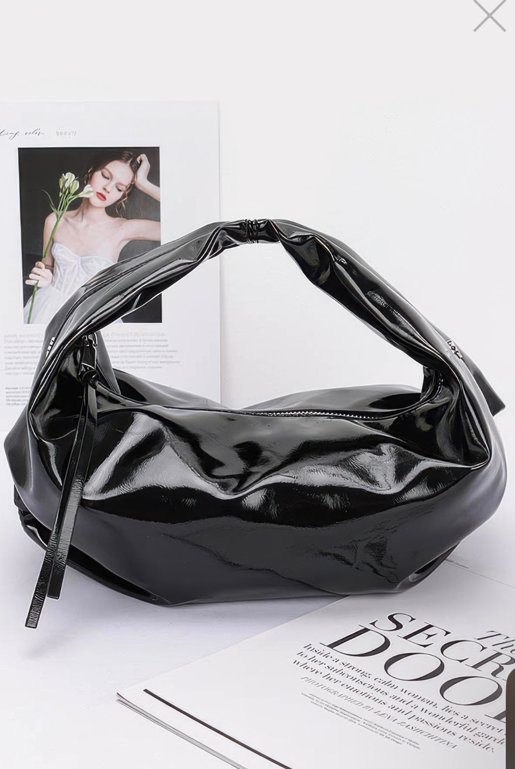 Patent Leather Hobo Bag