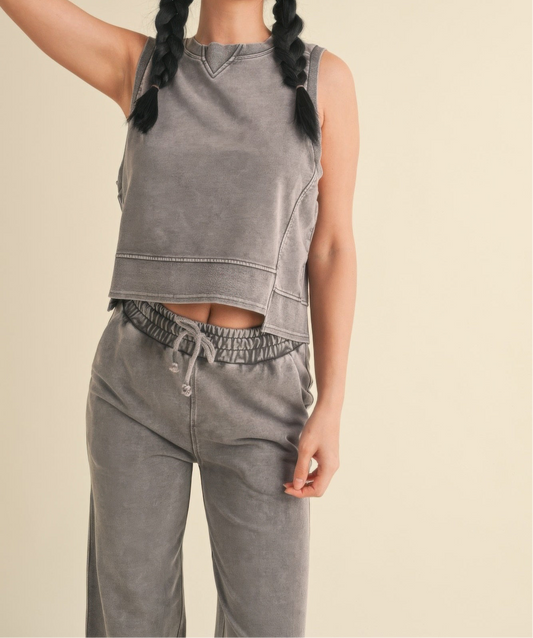 Mineral Wash Sleeveless Top