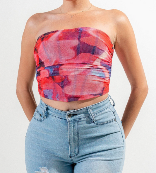 Mesh Print Top