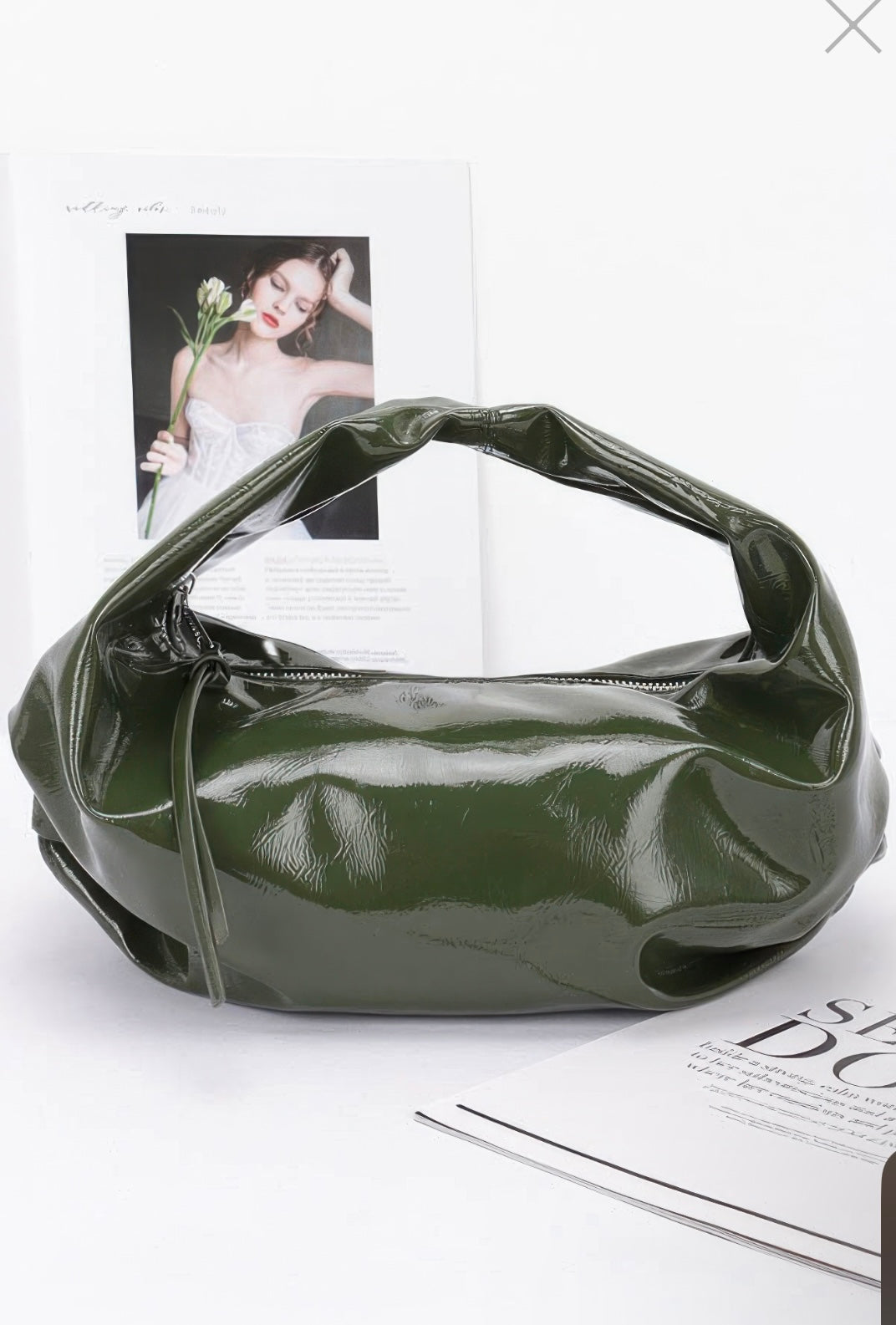 Patent Leather Hobo Bag