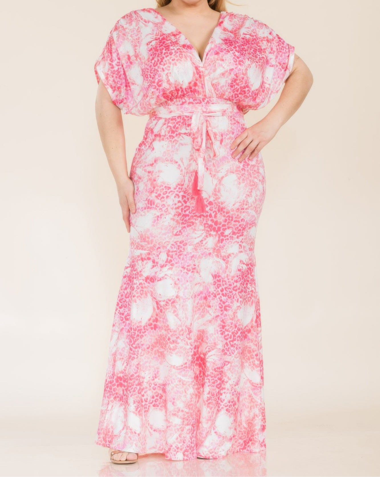 Printed Venesia Mermaid Maxi Dress