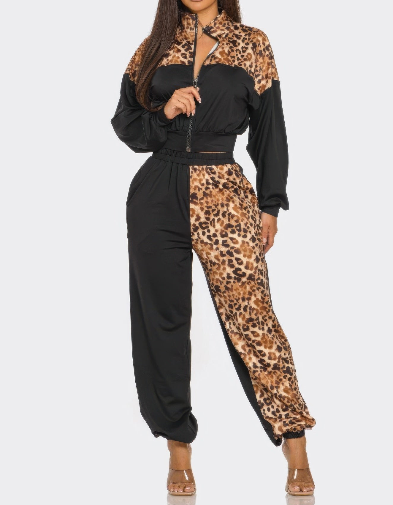 Animal Print Jogger Set
