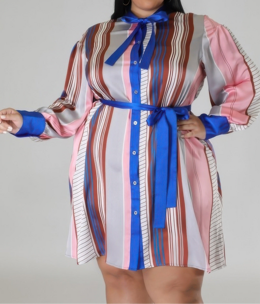 Long Sleeves Non-stretch Dress