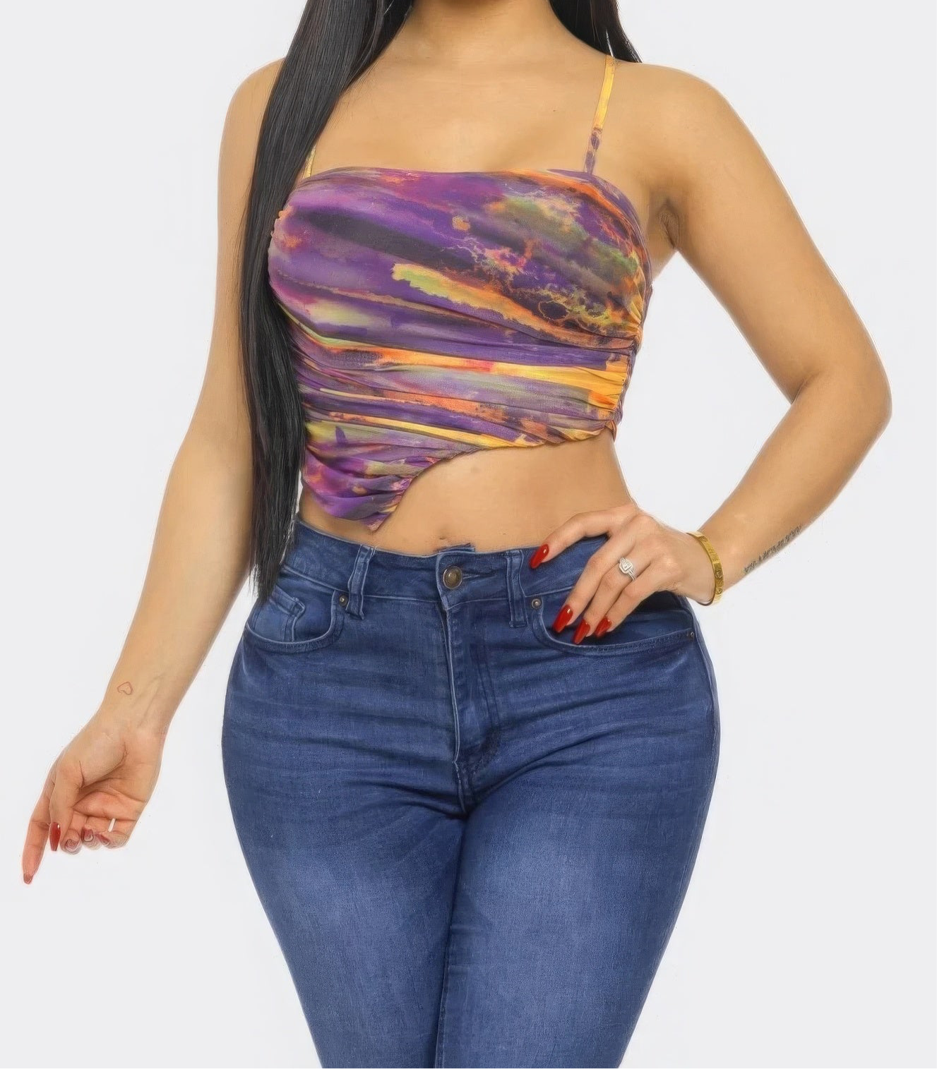 Mesh Print Top