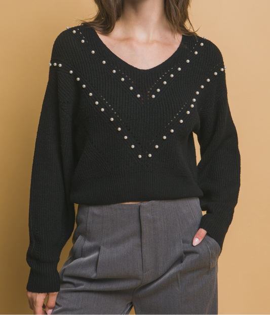 Pearl Details Sweater