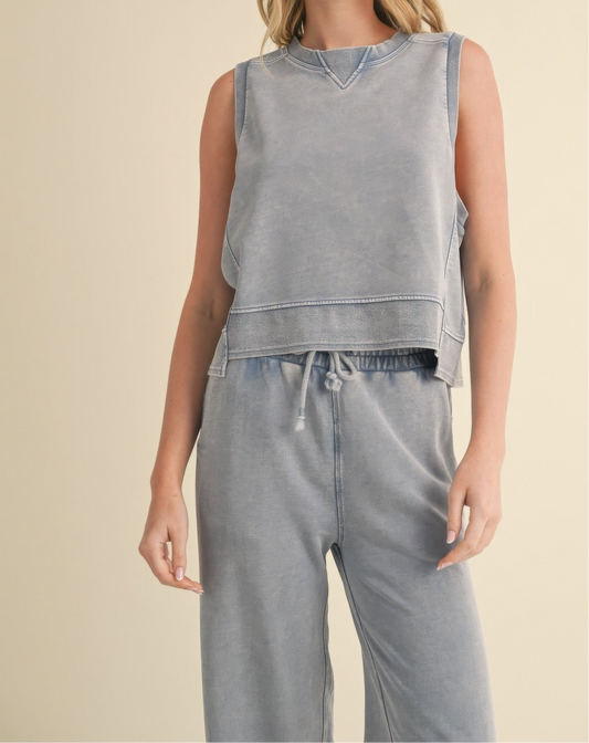 Mineral Wash Sleeveless Top