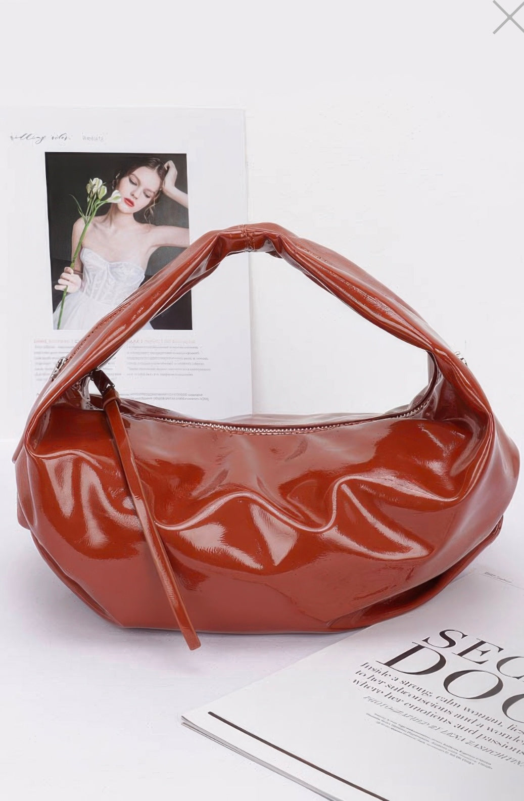 Patent Leather Hobo Bag