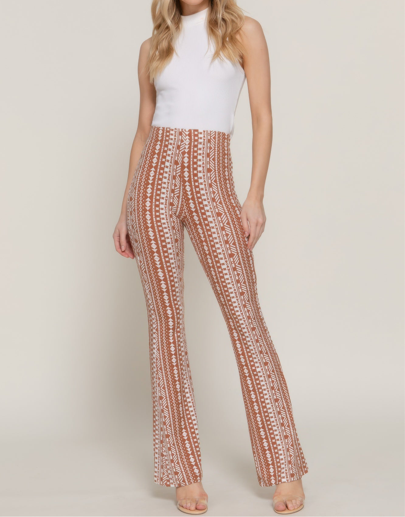 Slim Flare Print Pants