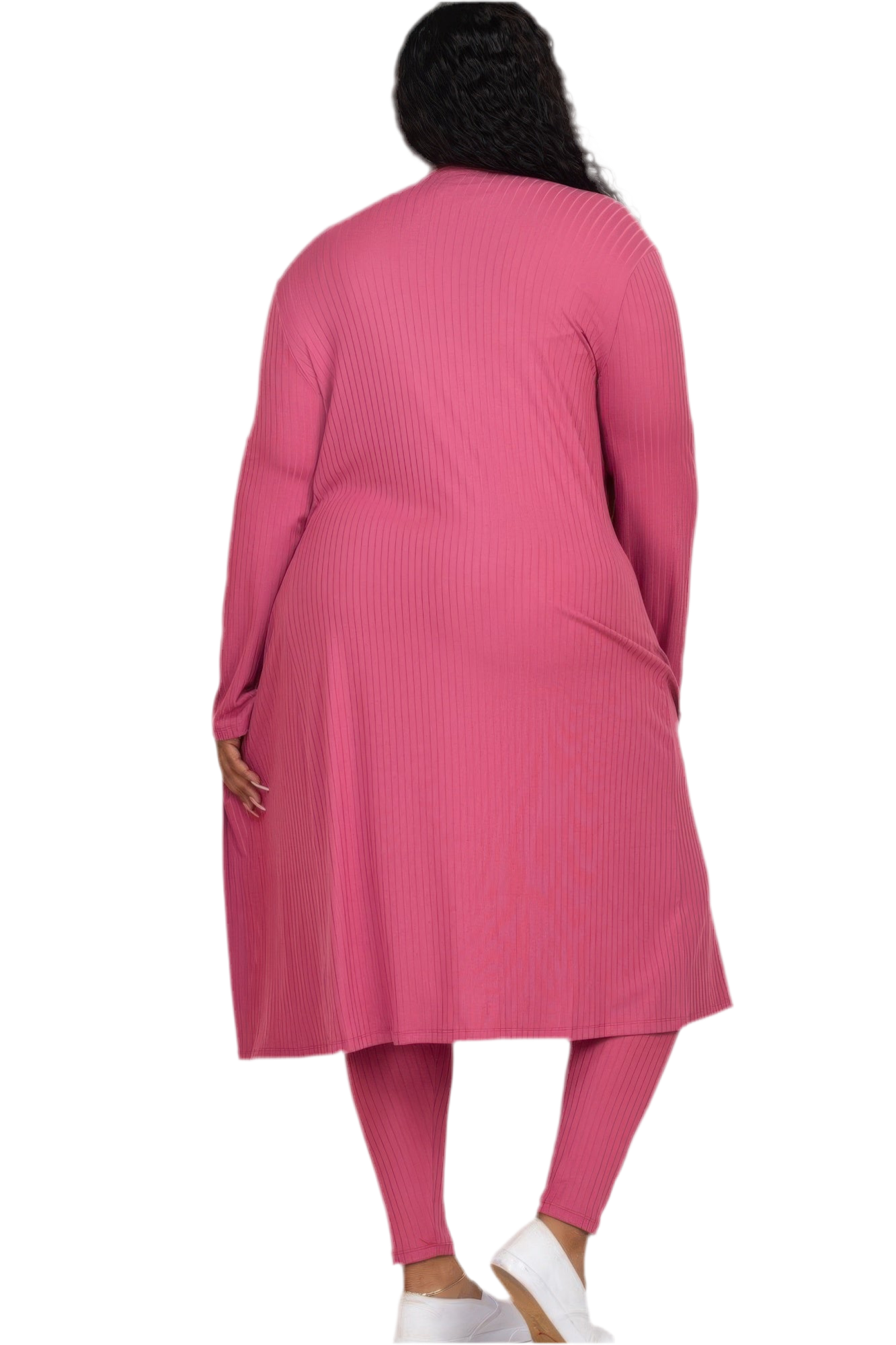 Ribbed Long Cardigan & Leggings Set