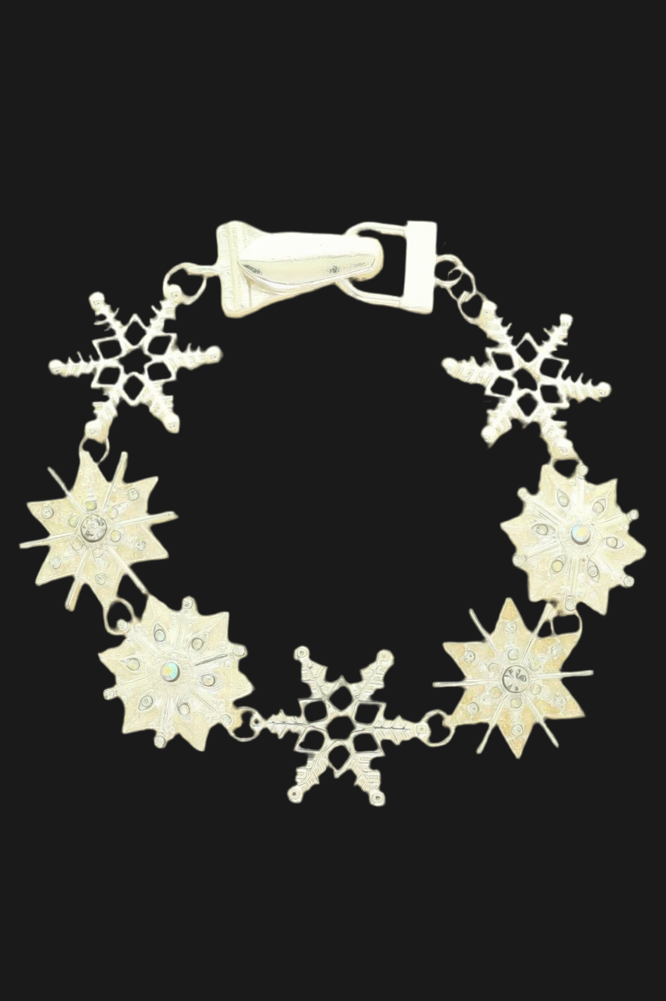 Christmas Enamel Snowflake Magnetic Bracelet