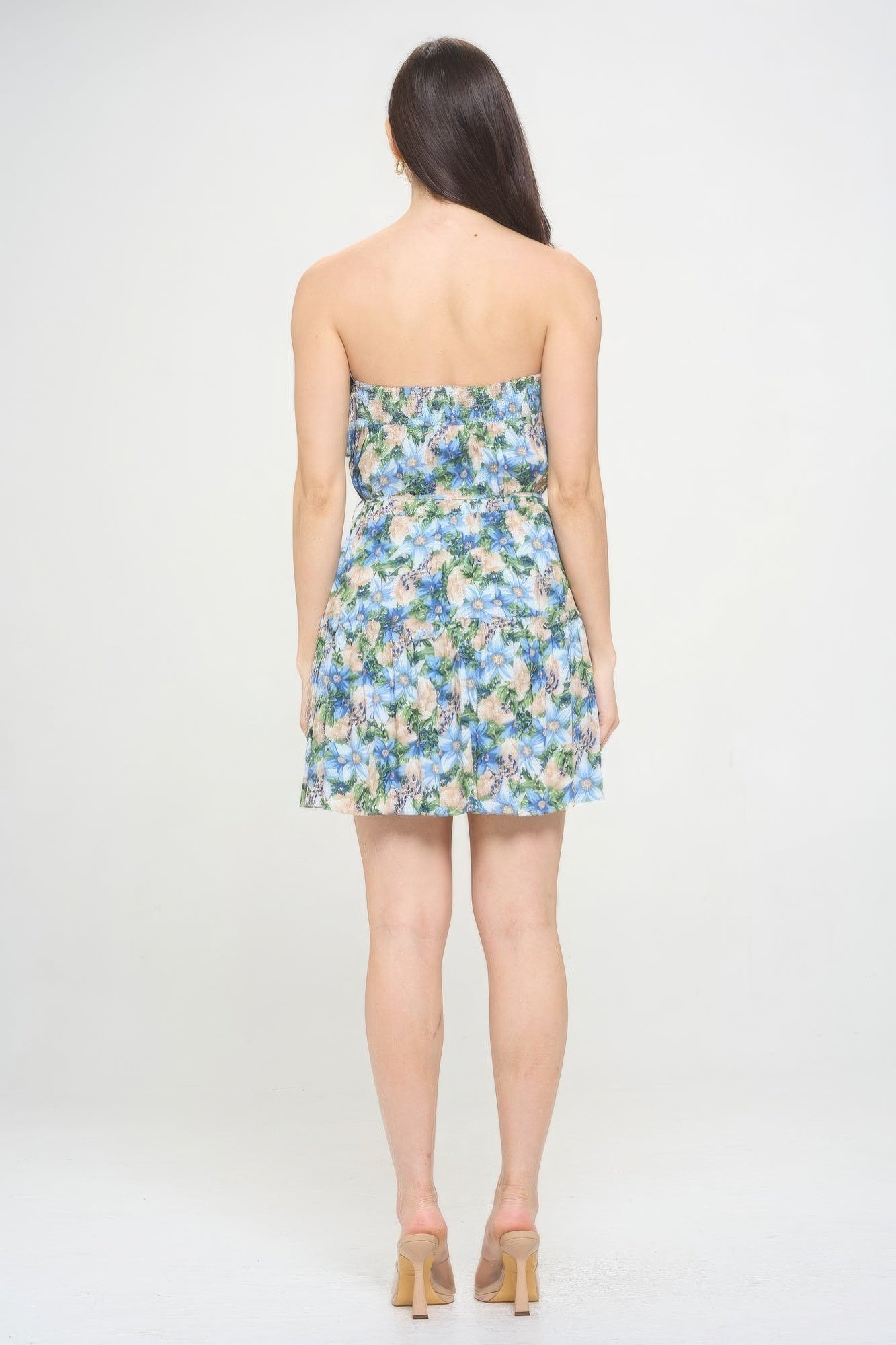 Berry Flower Ruffle Mini Dress