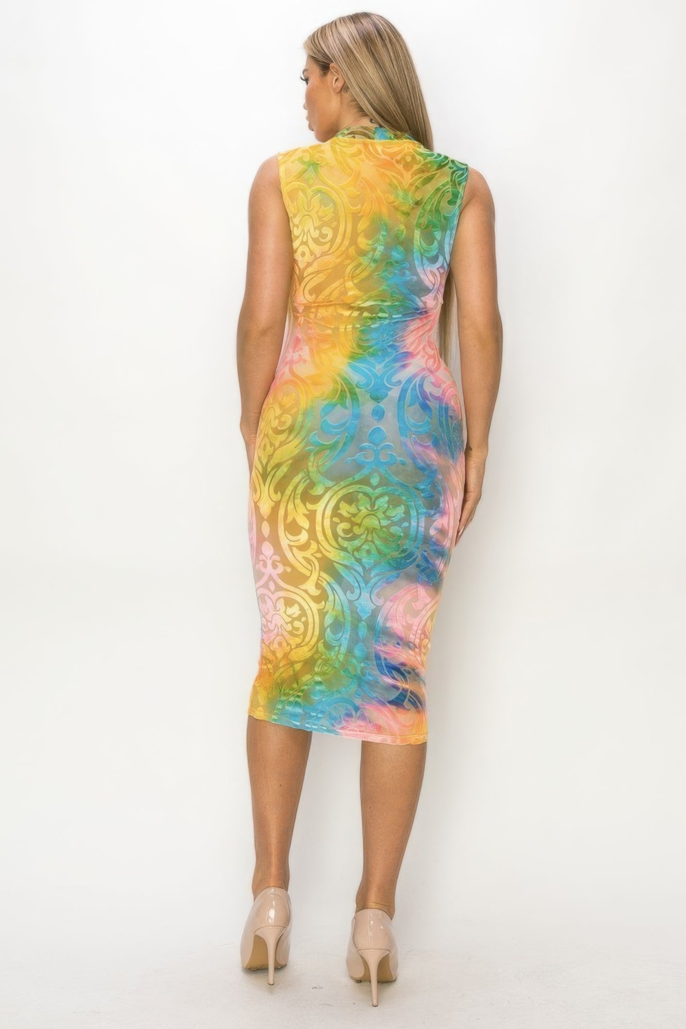 Velvet Burn Out Sexy Midi Dress