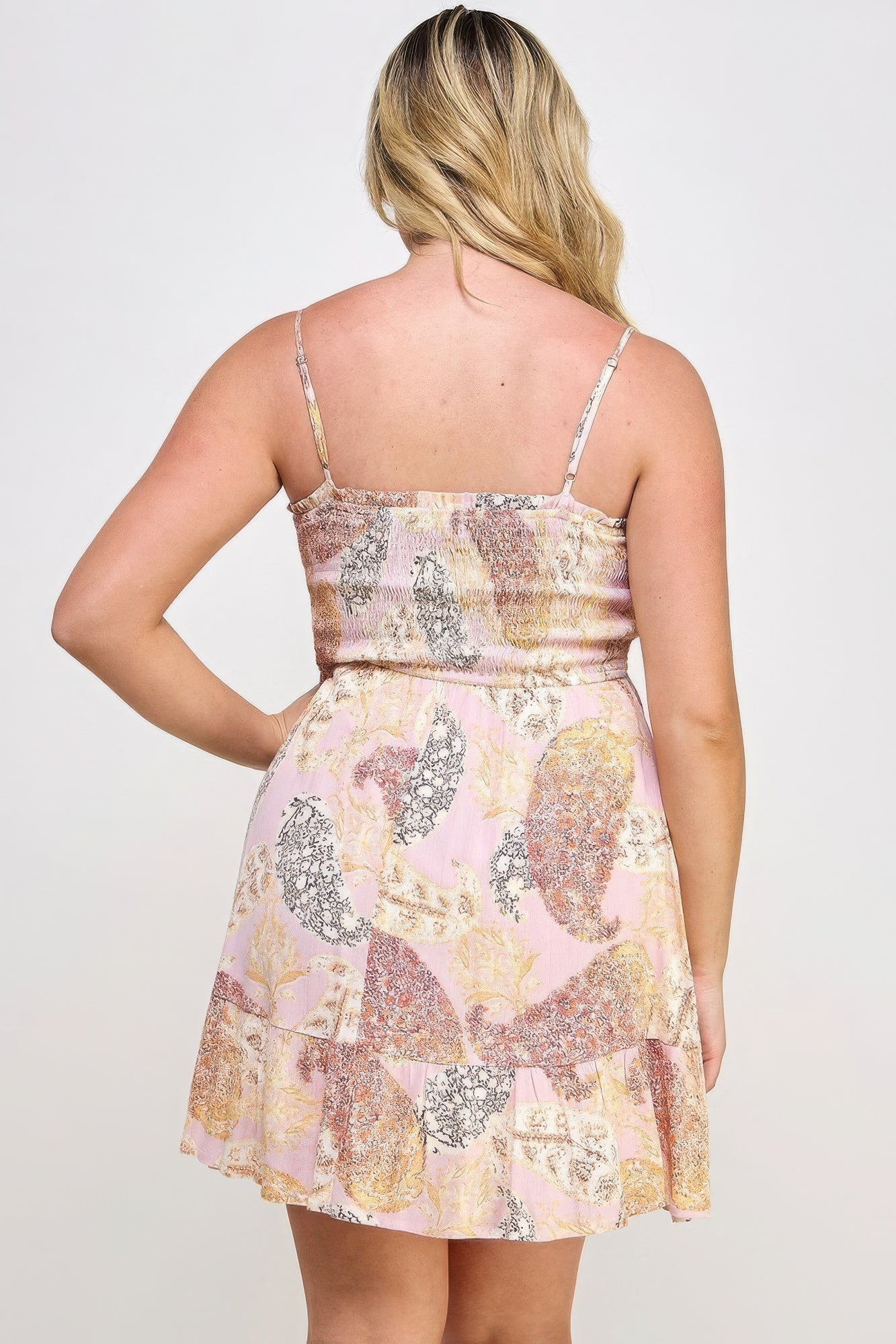 Paisley Ruffle Mini Dress