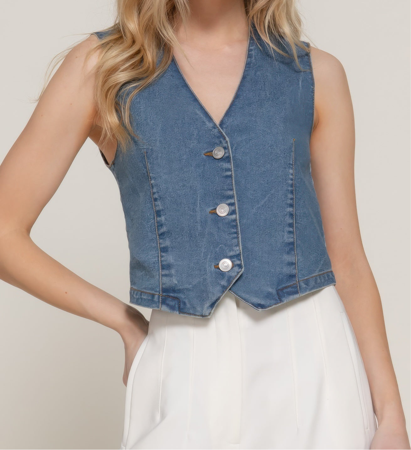 Stretch Denim Vest