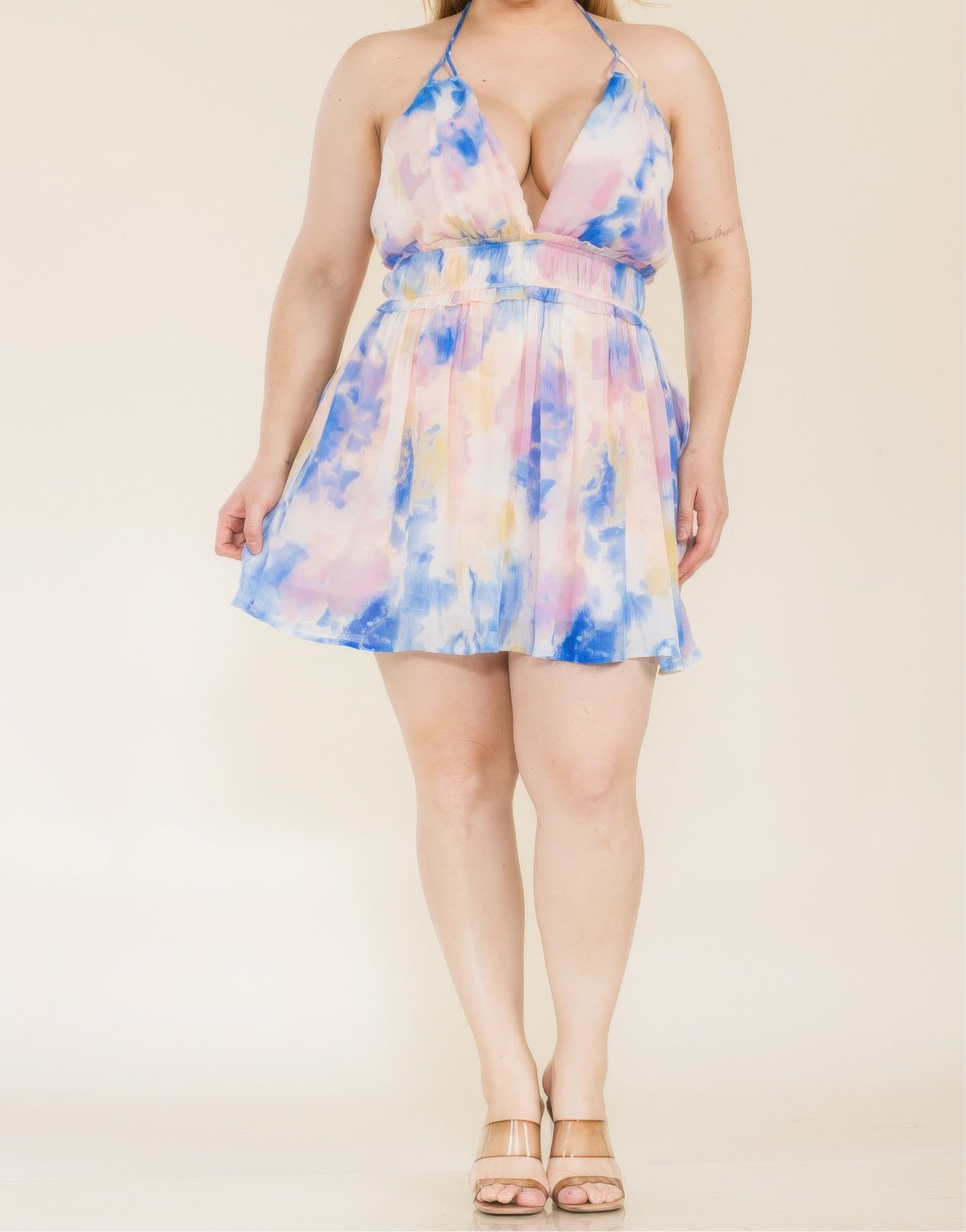 Crushed Chiffon Tie-dye Dress