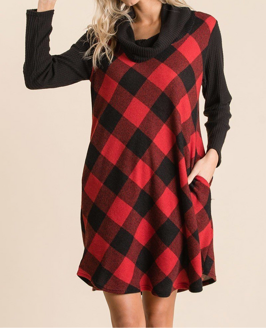 Buffalo Plaid Tartan Swing Dress