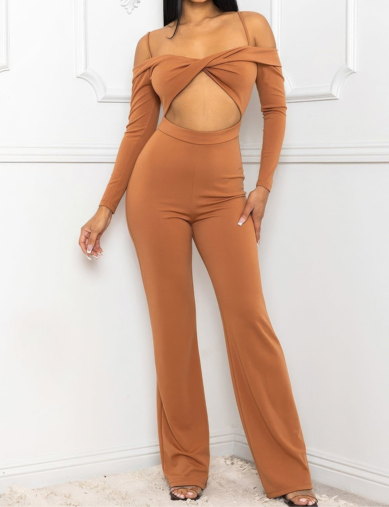 Open Shoulder Cutout Detail Jumpsuit