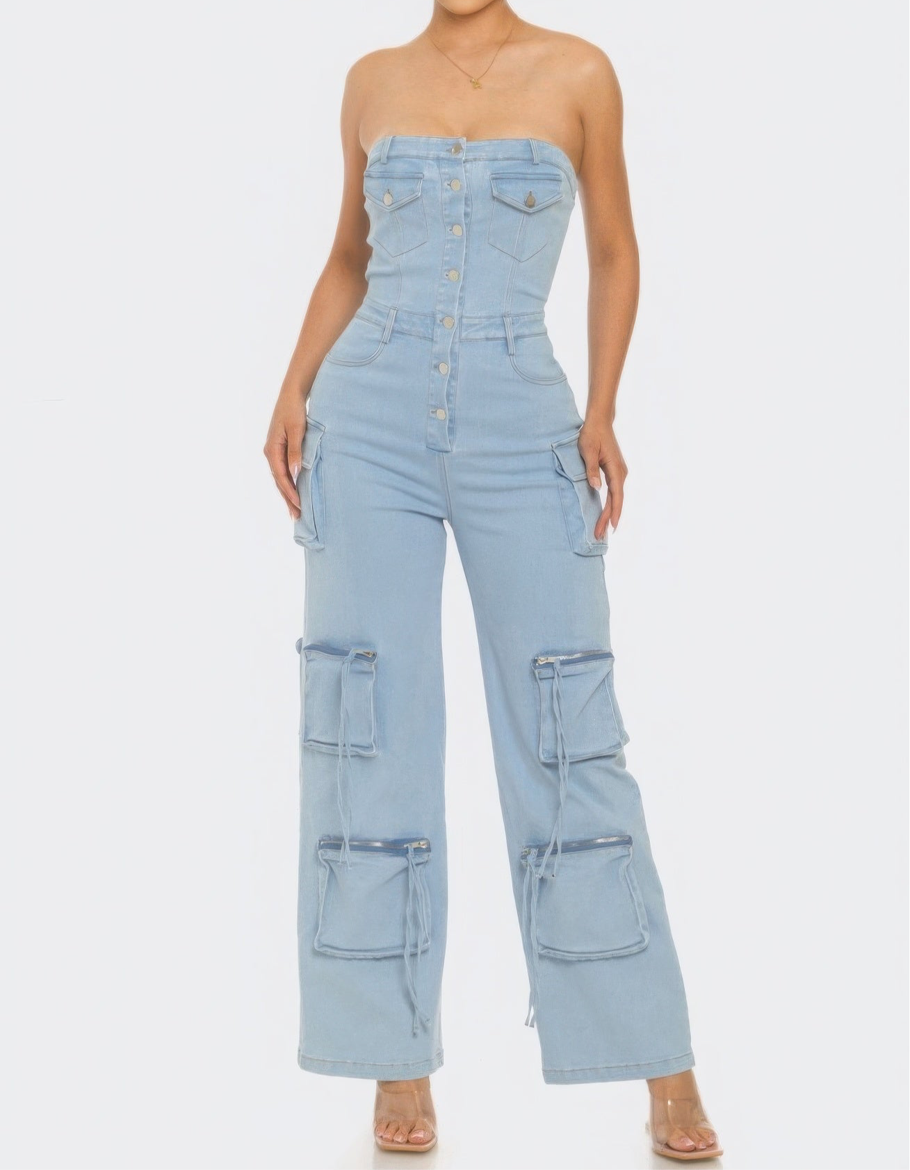 Stretch Denim Jumpsuit