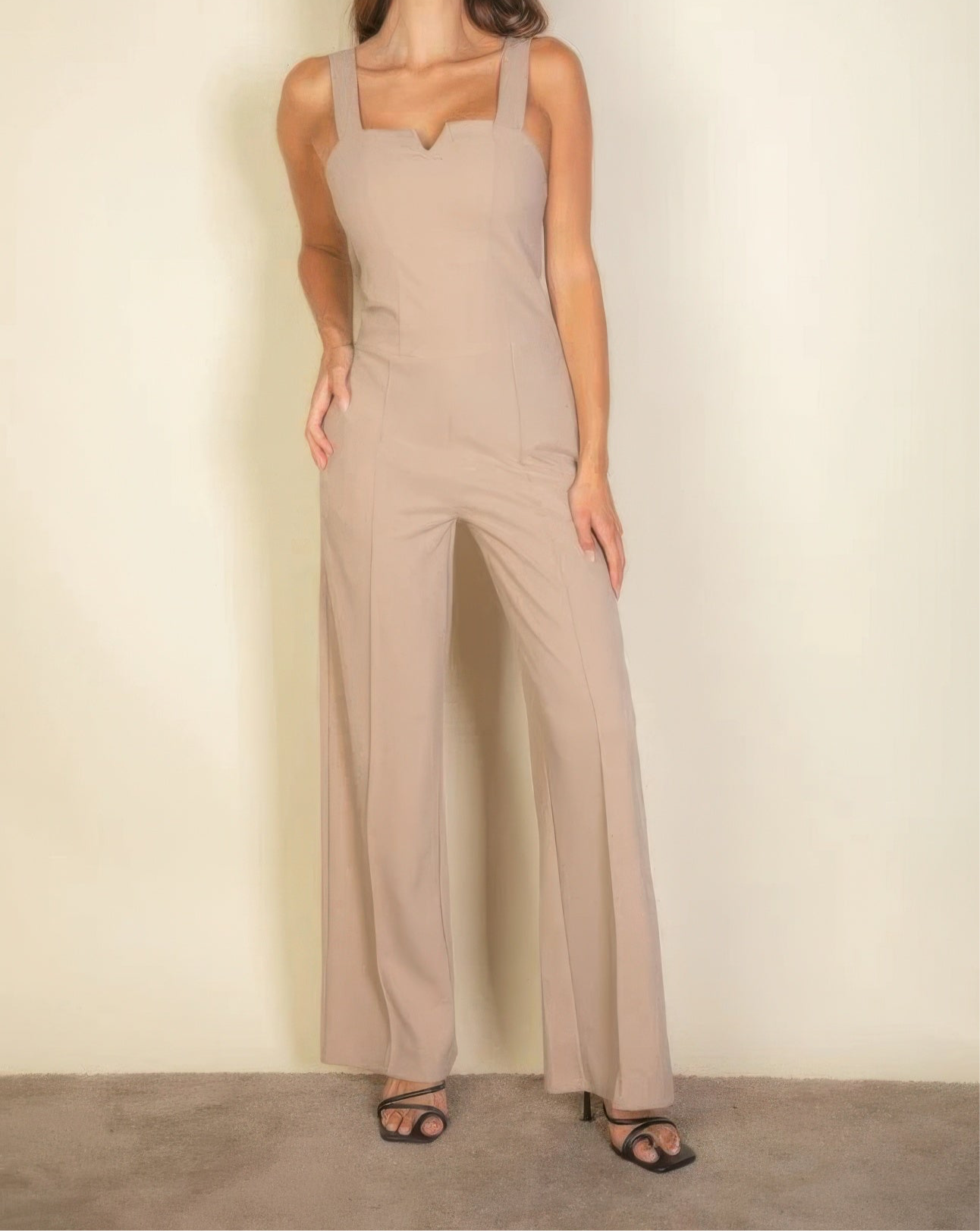 Notched Neck Cami Jumpsuit