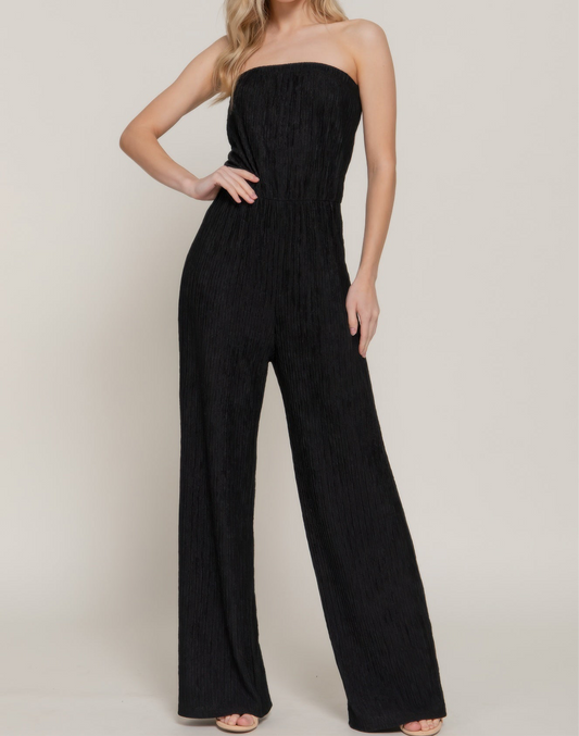 Crinkle Knit Tube Jumpsuit