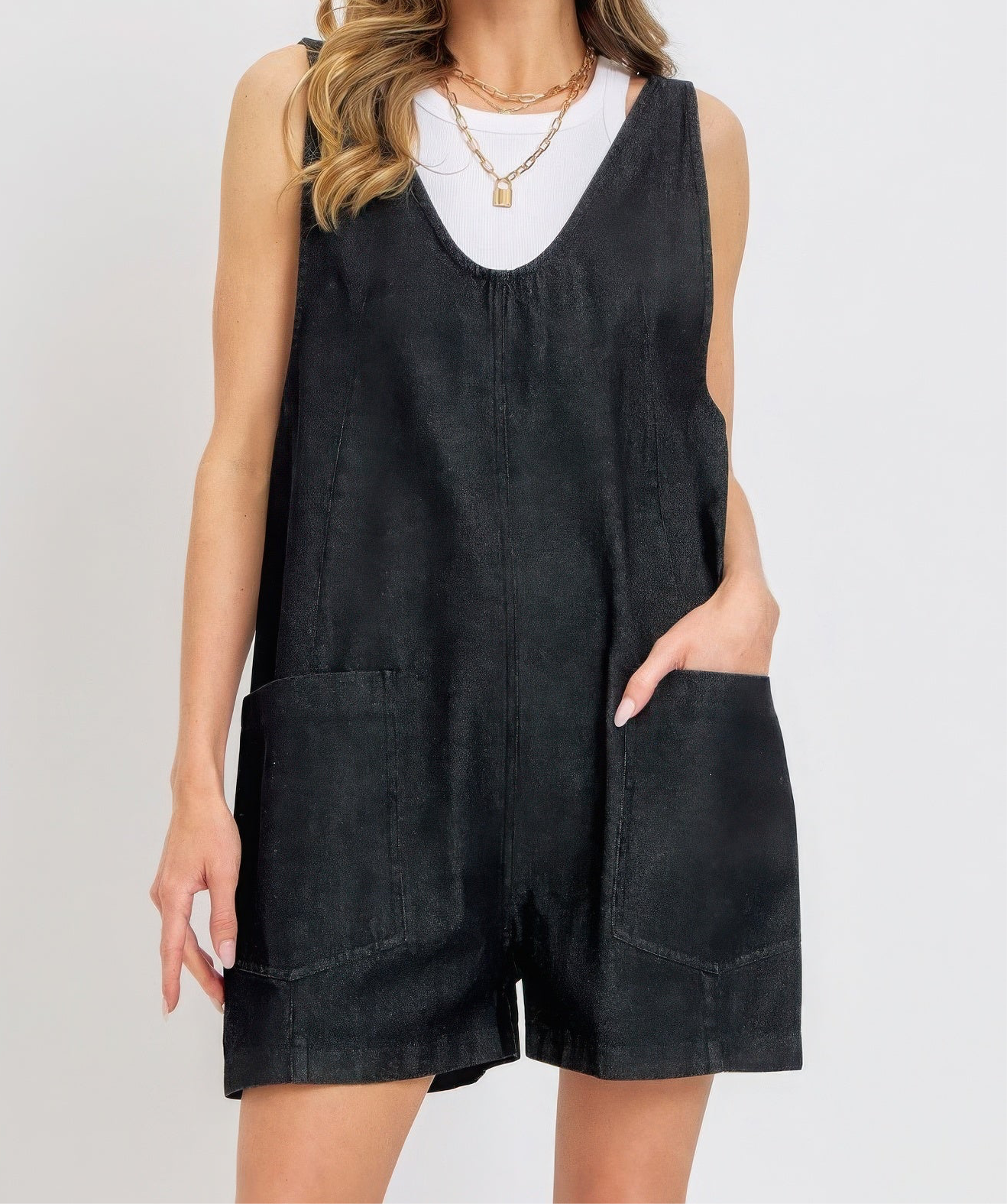 Summer Denim Overall Romper