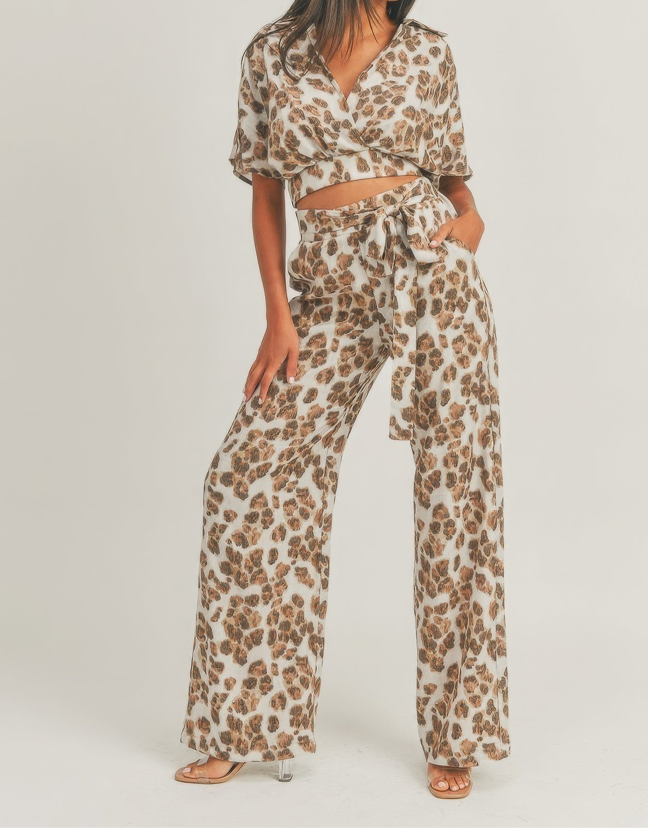 Crop Top Animal Print Set