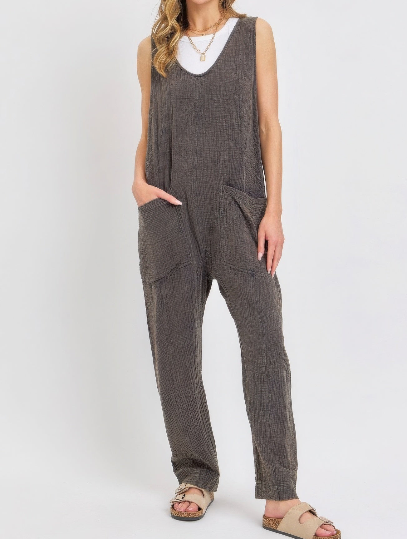 Mineral Washed Summer Jumpsuit