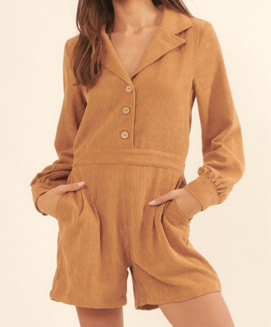 A Woven Corduroy Romper