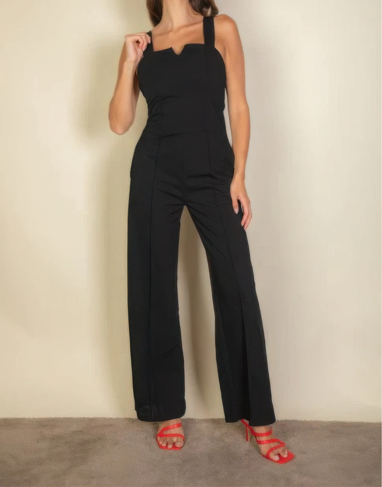 Notched Neck Cami Jumpsuit