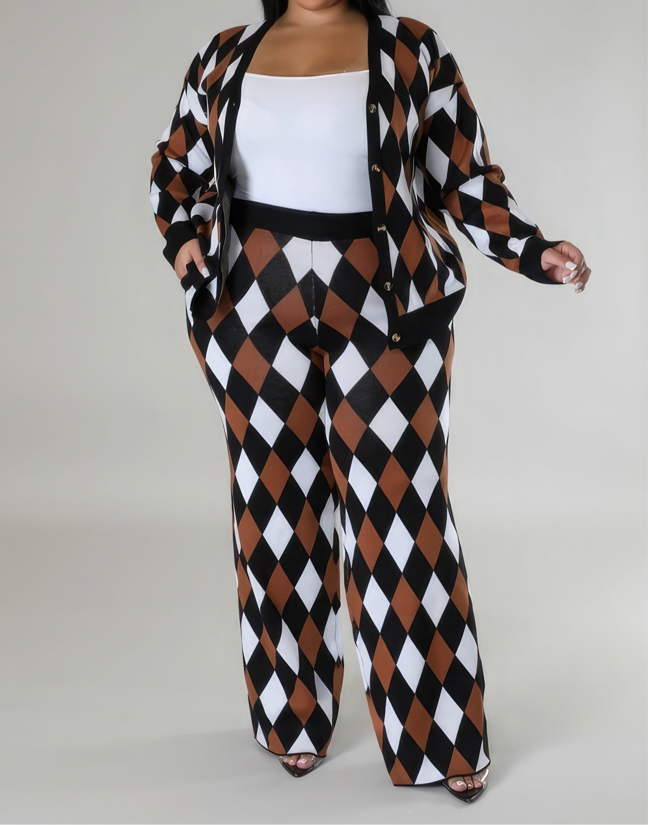 Long Sleeves Stretch Pant Set