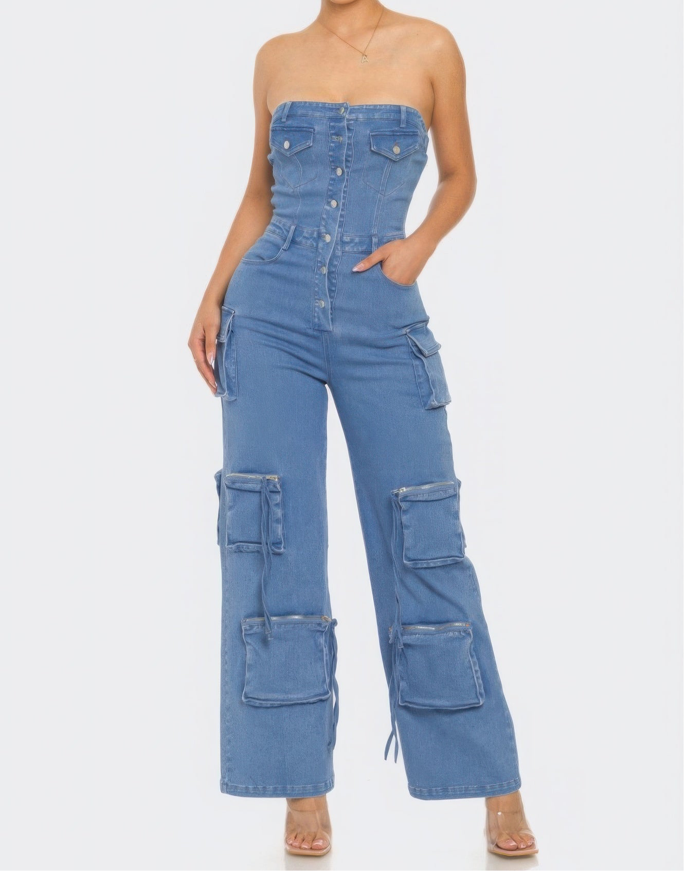 Stretch Denim Jumpsuit