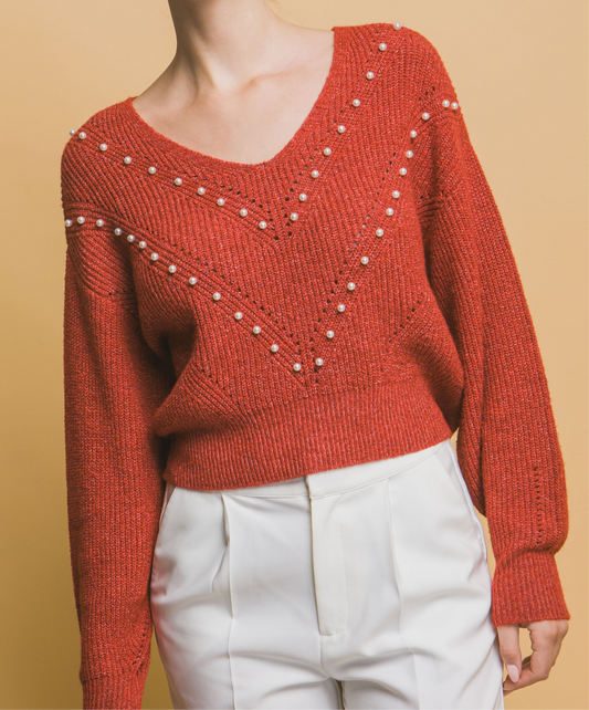 Pearl details sweater