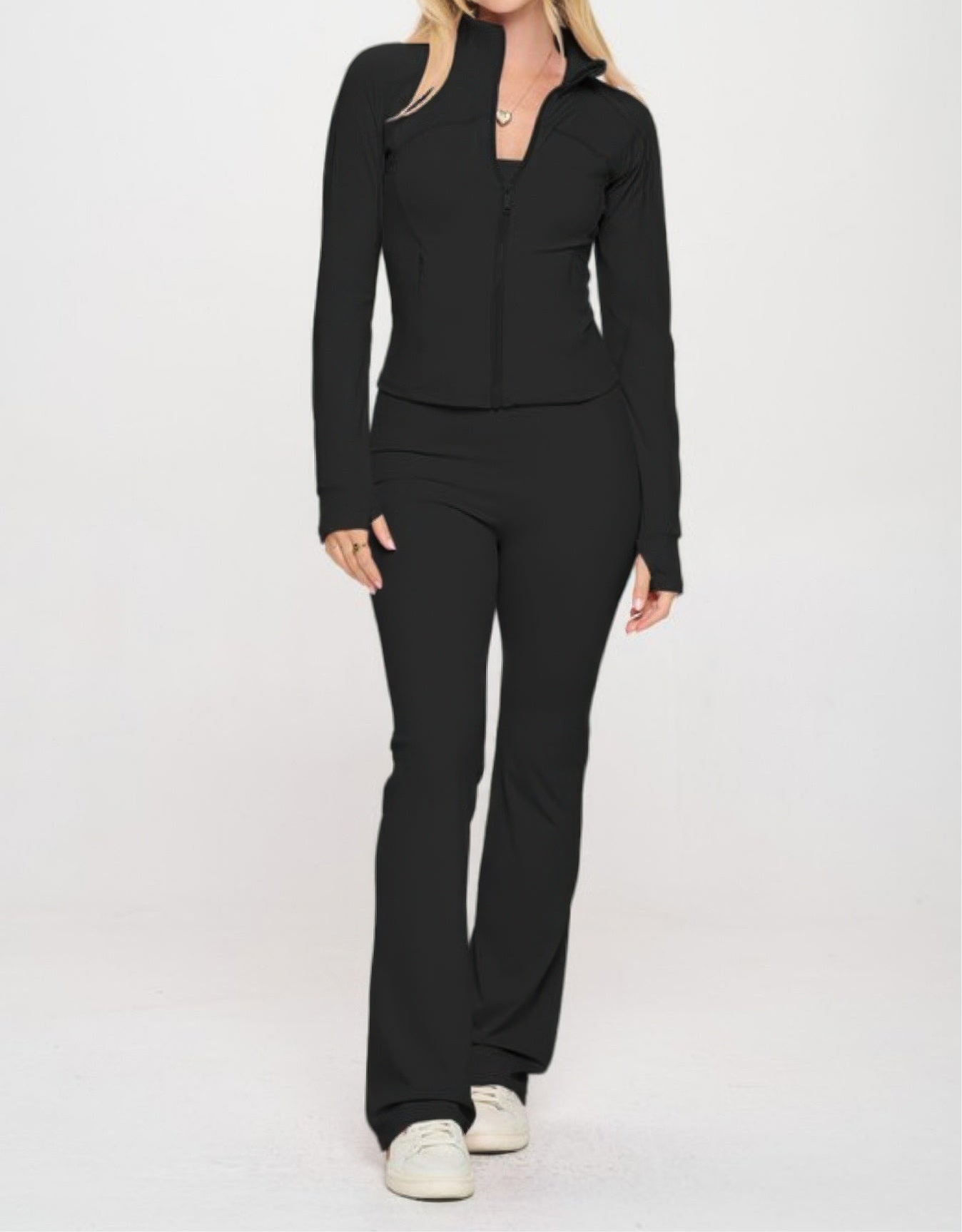 Premium Yoga Jacket W/jumpsuit Set