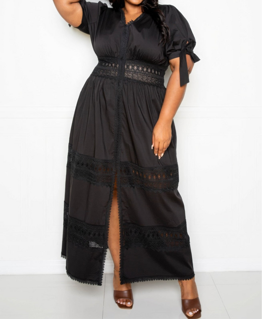 Puff Sleeve Maxi Dress