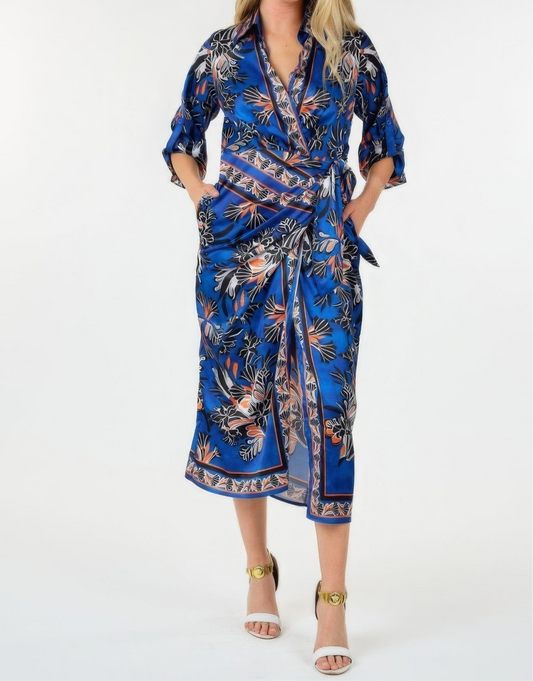 Wrap Front Printed Dress