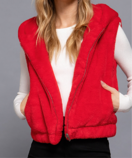 Hoodie Faux Fur Vest