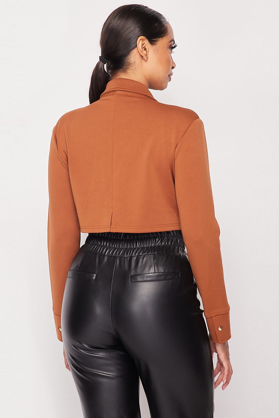 Deep-v Cropped Blazer Bodysuit