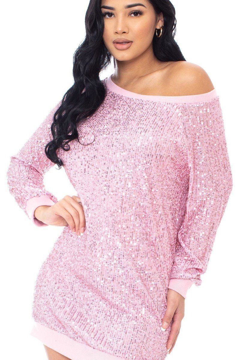 Sequin Boxy Mini Dress