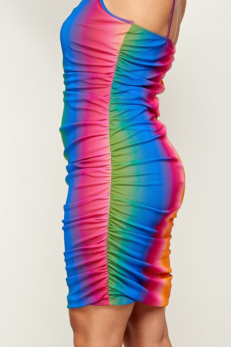 Rainbow Ombre Print Cami Dress