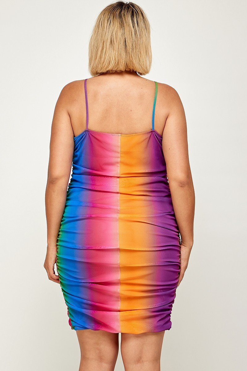 Rainbow Ombre Print Cami Dress