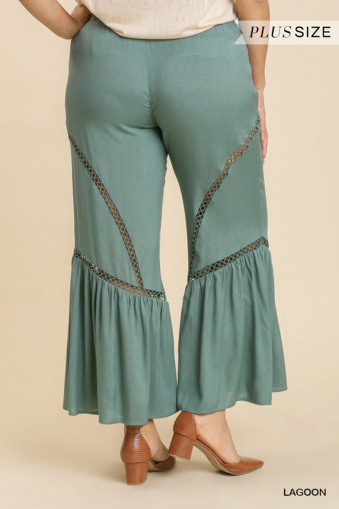 Wide Leg Lace Tape Pants