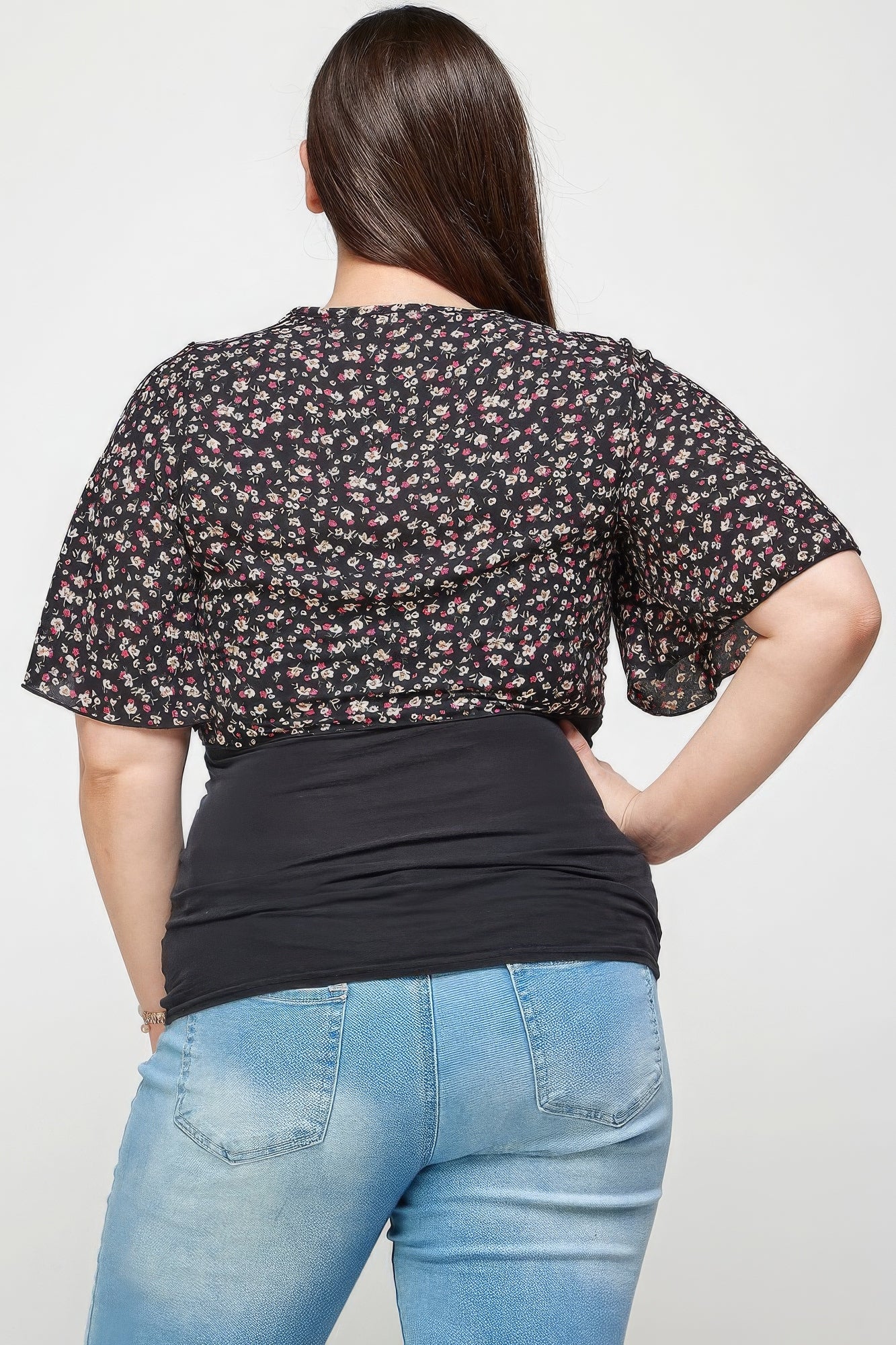 Ditsy Floral Print Cropped Bolero Cardigan