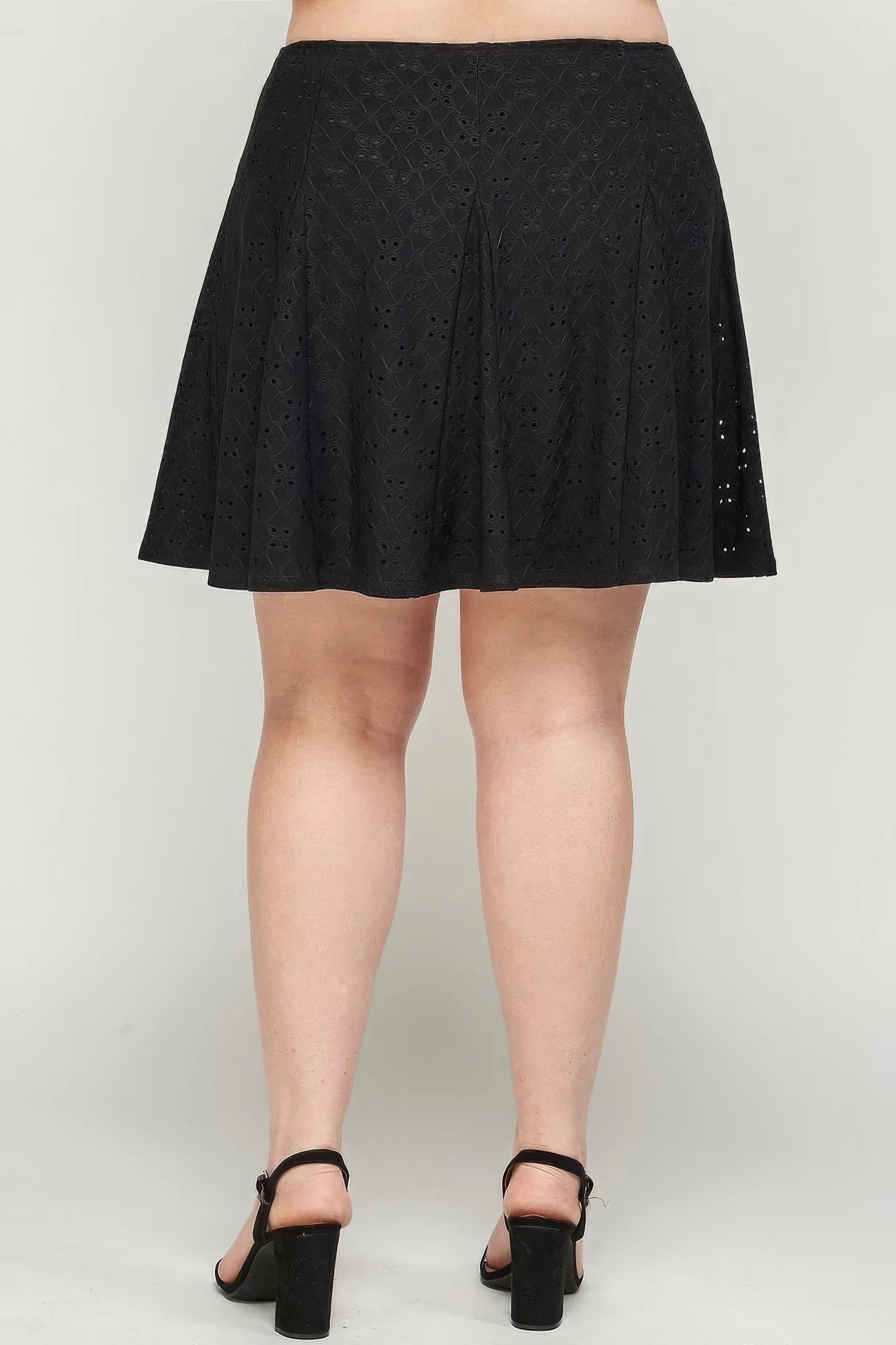 Knit Eyelet A-line Skirt