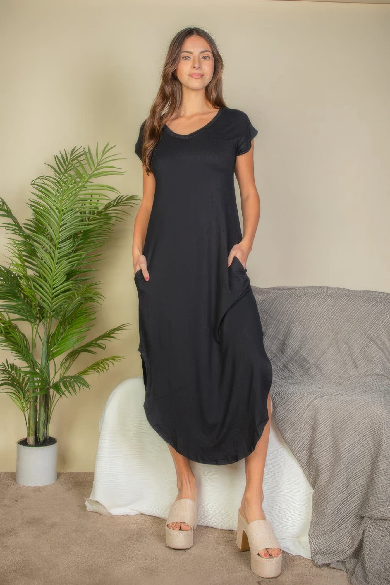 Hidden Pocket Long Dress