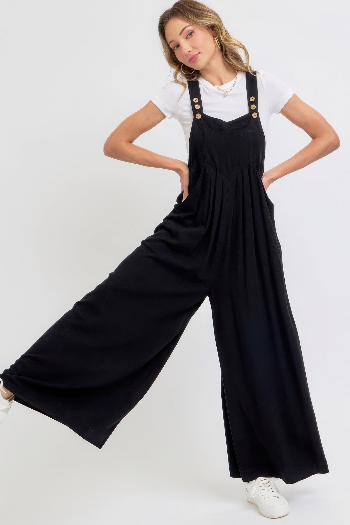 Overall Wide Leg Jumpsuit