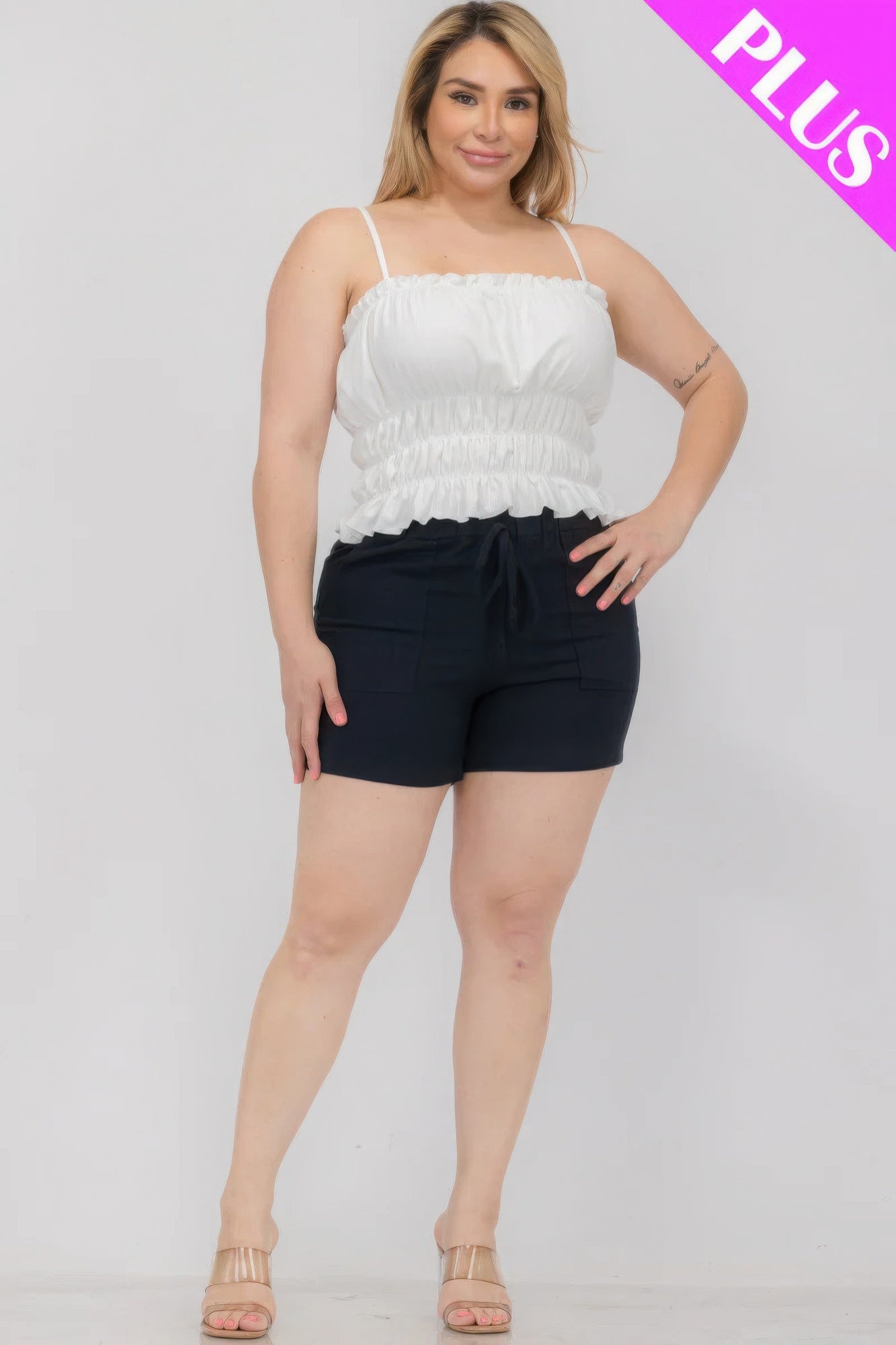 Tiered Shirred Body Crop Top