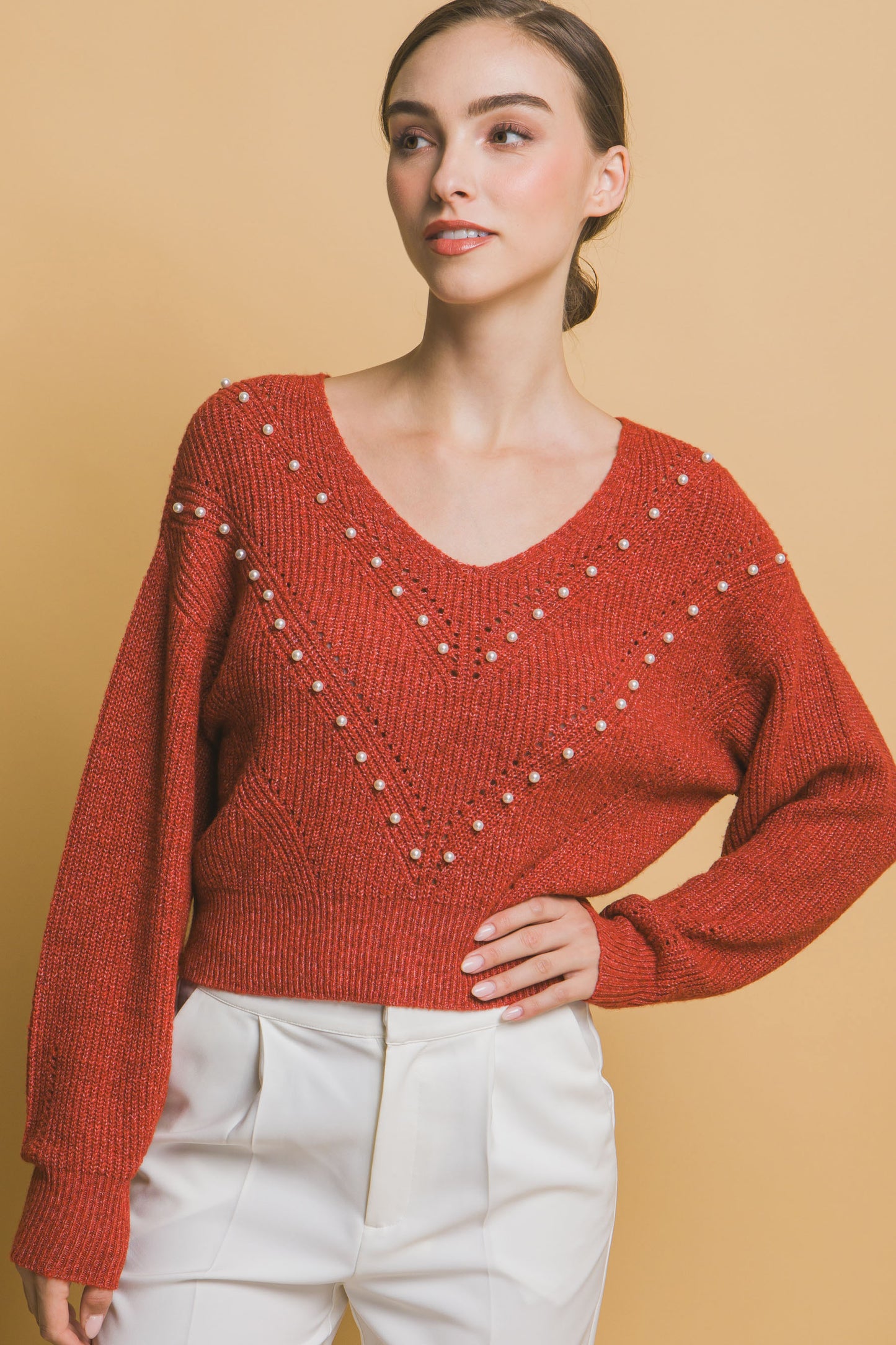 Pearl Details Sweater