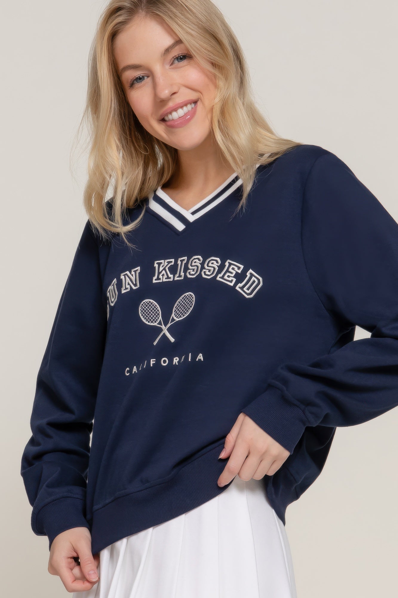 Long Slv Embroidered Sweatshirt