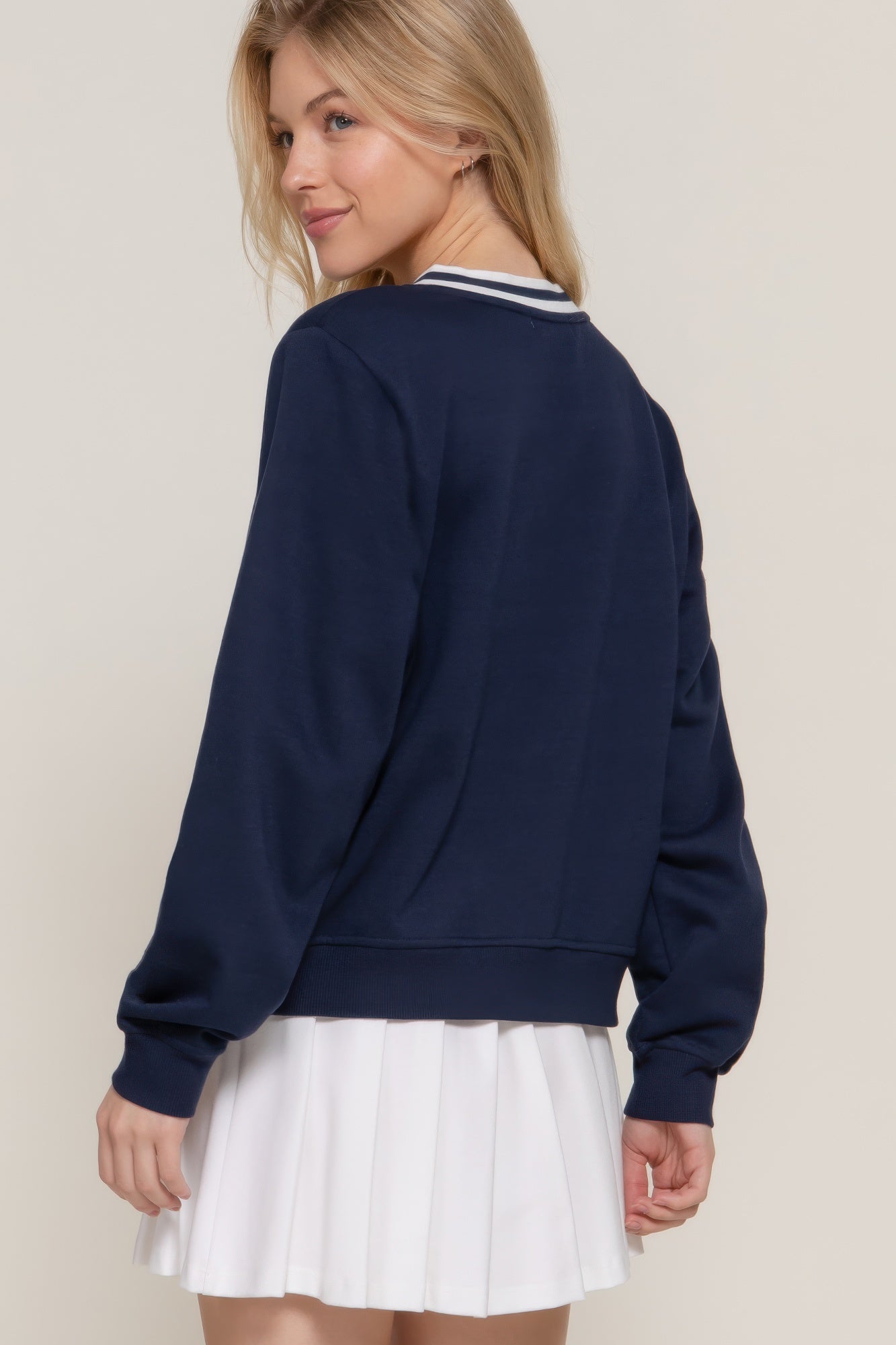 Long Slv Embroidered Sweatshirt