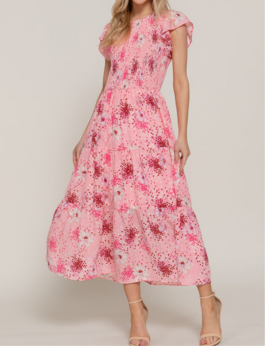 Ruffle Floral Print Dress